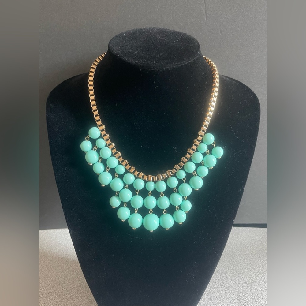 Green & Gold Beaded Statement Necklace